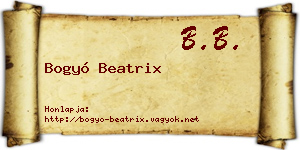 Bogyó Beatrix névjegykártya