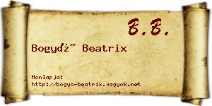 Bogyó Beatrix névjegykártya