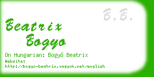 beatrix bogyo business card