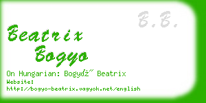 beatrix bogyo business card